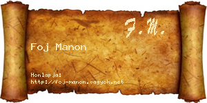 Foj Manon névjegykártya